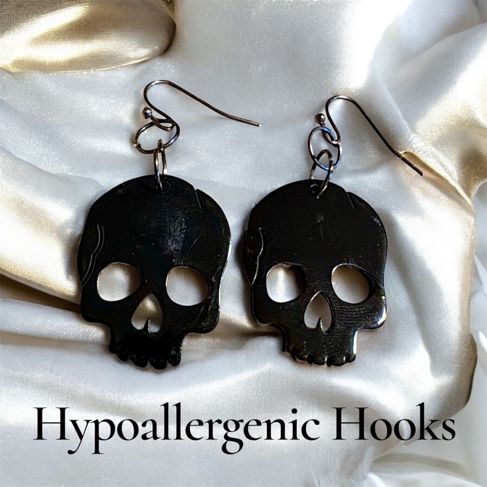 Black Skull Earrings